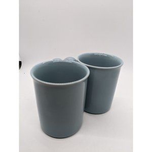 Set of 2- 1970s Vintage Corning Blue Coffee Mugs Cups BVB9